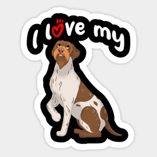 I Love My Wirehaired Pointing Griffon Dog Sticker